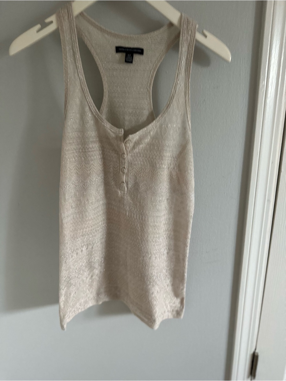 American Eagle Outfitters Cream Button-Front Knit Tank